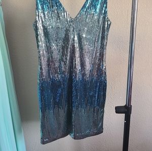 Blue/Silver sequin party dress (Lily Rose)
